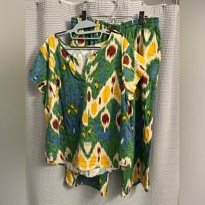 Christian Siriano linen resort wear set